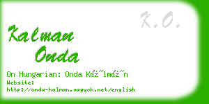 kalman onda business card